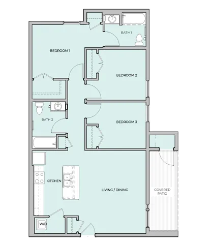 3 Bedroom floor plan